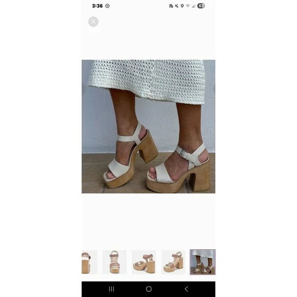 Dolce Vita Elly Platform tan leather ankle strap block heal size 10 Boho Anthro - Picture 9 of 10